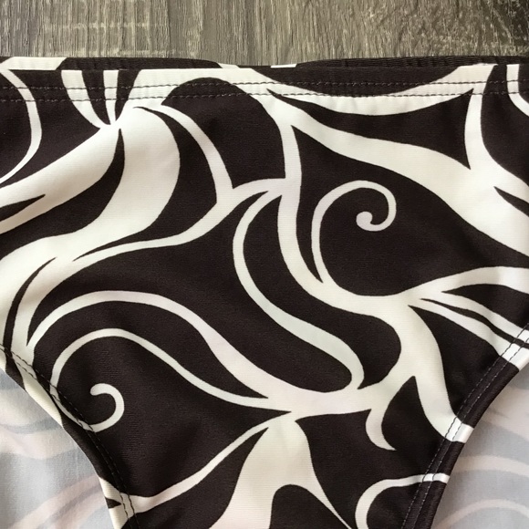 Daisy Fuentes Hipster Bikini Bottom Brown & White Swirl Print - Picture 4 of 7